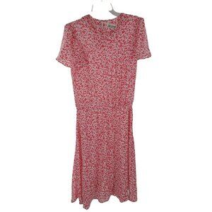 33. Joy Gordon Vintage Floral Print Dress red and white size 12